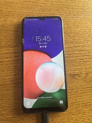 Samsung A226B Galaxy A22 5G 64 GB Schwarz Display-Sprung technisch einwandfrei!!