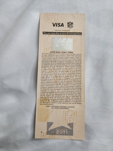 2 SUPER BOWL XLV 45 FULL Tickets  Green Aaron Rodgers Green Bay MVP Aisle Seats  - Bild 9 von 16