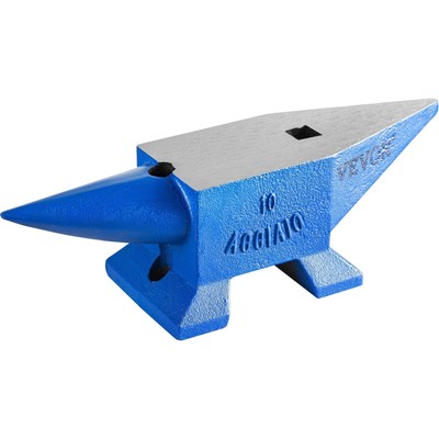 22lb Steel Single Horn Anvil with Round & Square Hole, Forge Tool