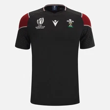 RUGBY WALES – TRAINING SHIRT BLACK POLY - MACRON - RWC 2023