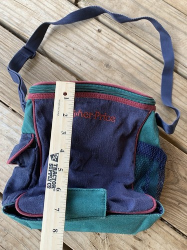 Retro 90’s Vintage Baby Diaper Bag Fisher Price Insulated Navy/Green Lunch? - Picture 2 of 7