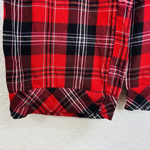 Victorias Secret Pajama Set Size M Red Plaid Dream Long Bottoms Button Up Cotton - Picture 9 of 14