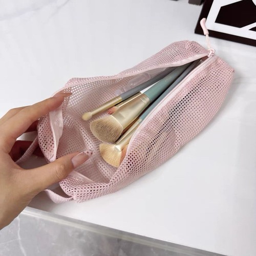 Tragbare Kosmetiktasche mit Griff Netz Kulturbeutel Aufbewahrungstasche Kosmetiktasche Reise - Bild 12 von 19