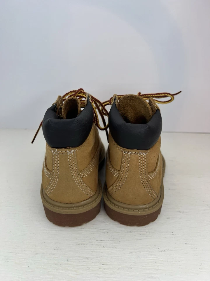 Timberland Premium Botas de Trabajo Niño Pequeño 6 Cuero Tostado Trigo Nubuck 12809 3745 Foto 3 de 4