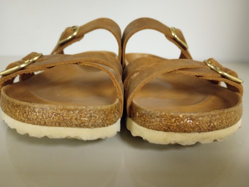 Birkenstock FRANCA Cognac Brown Leather Strappy Sandals Sz 41 US 10 L 8 M Reg W - Picture 17 of 22