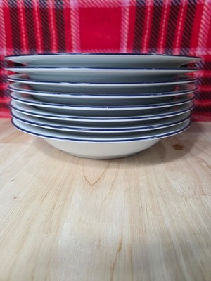 Seltmann Weiden 8 in bowl white with blue rim set of 8