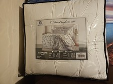 Homechoice 8 Piece Comforter Set Caraline White Lucilla King Size