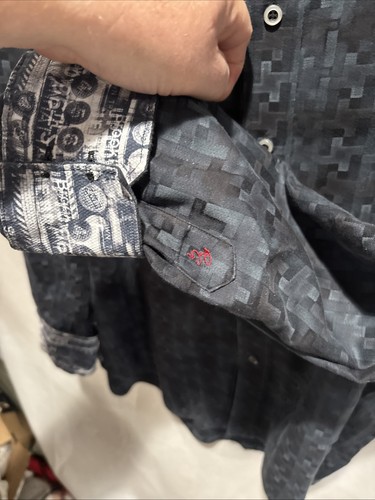 Robert Graham Flip Cuff Dress Shirt Mens sz XL Embriodered - Picture 4 of 20