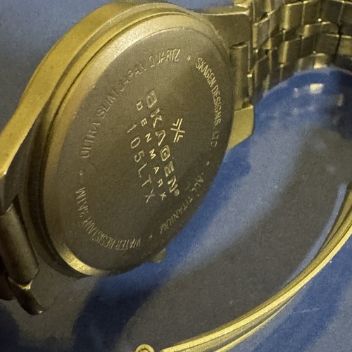 Skagen 105LTX Slim Titanium Quartz Watch 34mm/6.5in. wrist Gray , new battery! - Picture 7 of 16