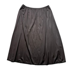 Vintage Vanity Fair Half Slip Skirt Black Silky Nylon Lace Trim Goth Womens L