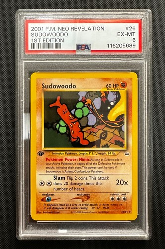 2001 Pokemon Neo Revelation SUDOWOODO 1st EDITION 26/164  PSA 6- EX-MT - Picture 1 of 2