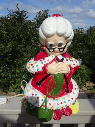 Vintage elektrische figürliche Frau Claus 13" Keramik Lampe 70er Kunststoff bunte Leuchten - Bild 15 von 20