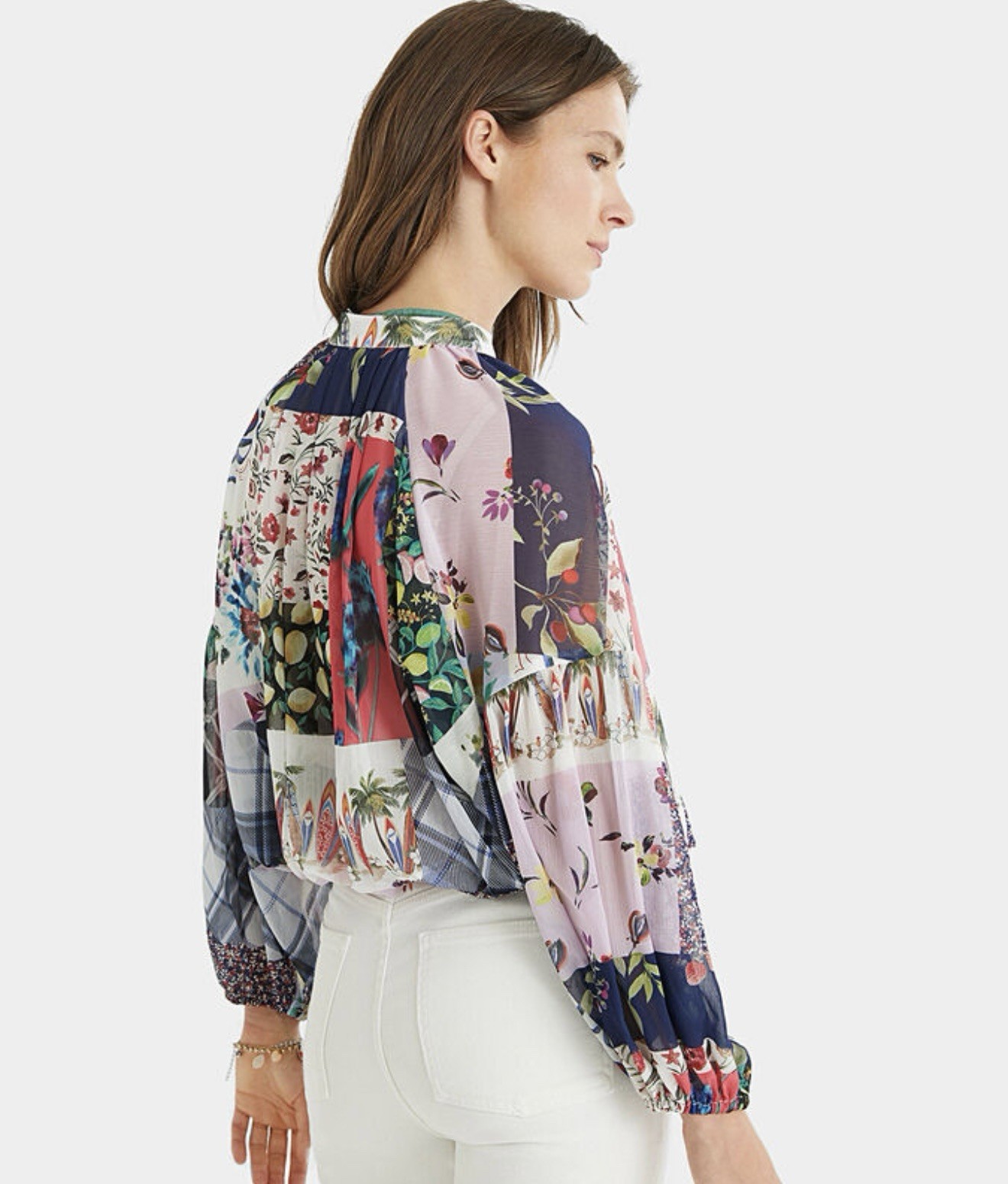 Desigual Boho Tulle Patchwork Cropped Oversized B… - image 3