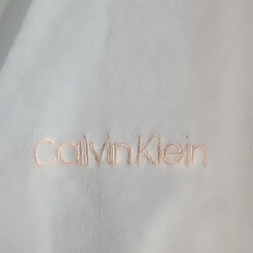 Calvin Klein Plush Robe Womens Size Large White New Comfy Lounge Sleepwear - Picture 5 of 12