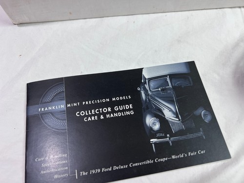 1/24  FRANKLIN MINT 1939 Ford Deluxe Coupe Blue *NEEDS CLEANING - Picture 3 of 17