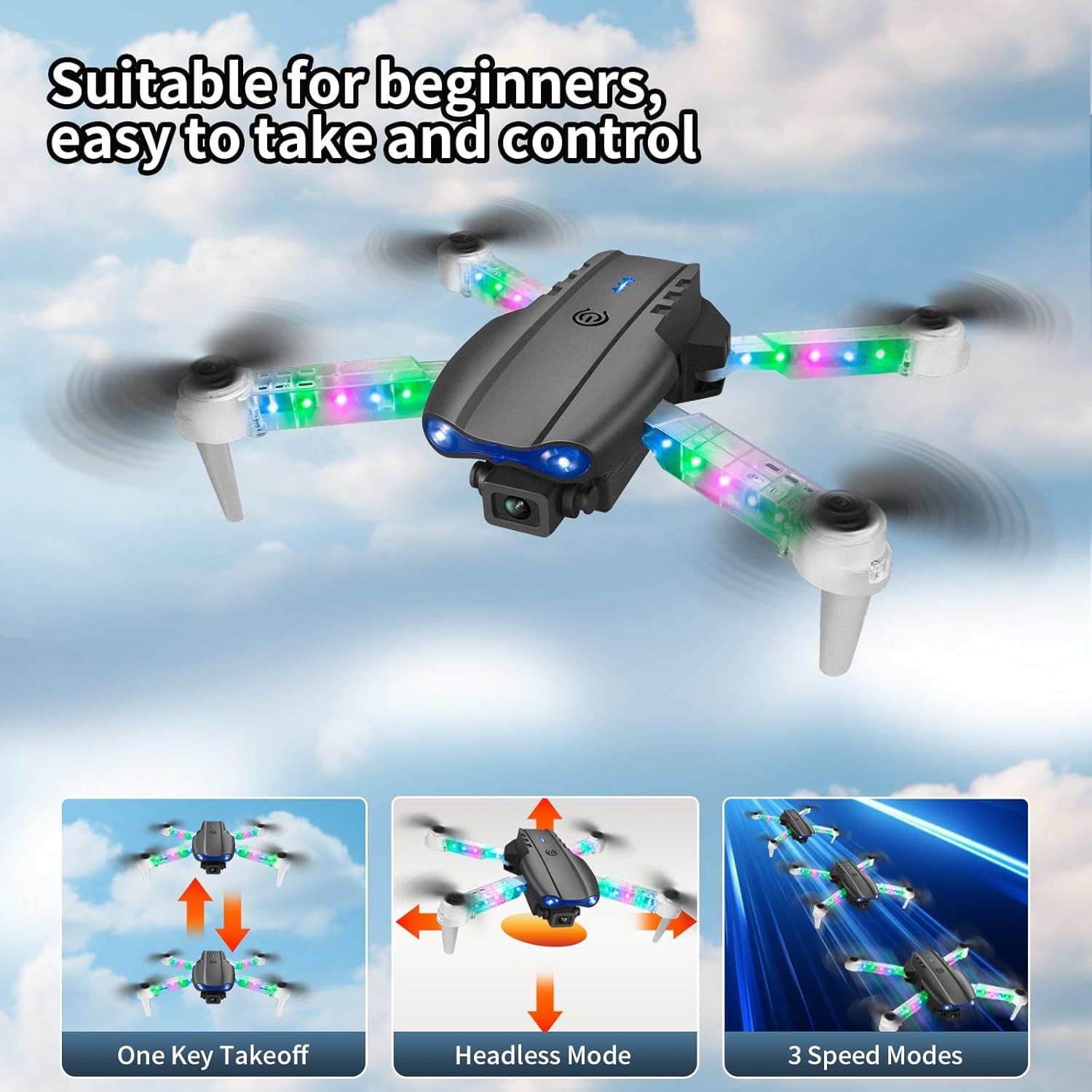 Drohne mit Kamera 1080P Faltbarer Quadcopter für Kinder Erwachsene Quadcopter