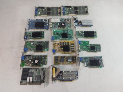 Vintage Mischlot Grafikkarten ATI & NVIDIA PCI / PCIe / AGP / ISA Los Von 15