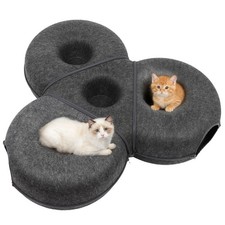 Triangular Cat Tunnel,Peekaboo Cat Cave for Large Cats up to 45lbs