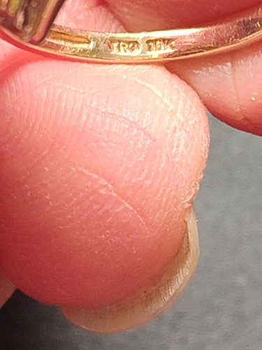 Vintage zierlicher Ring 10 Karat Gelbgold Größe 6,75 Herz im Herzen Diamanten - Bild 4 von 7