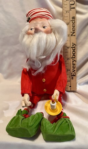 1989 DEPT 56 GOODNIGHT MISTLEBERRY SANTA Elfe sitzend Figur Weihnachten Vintage - Bild 8 von 12