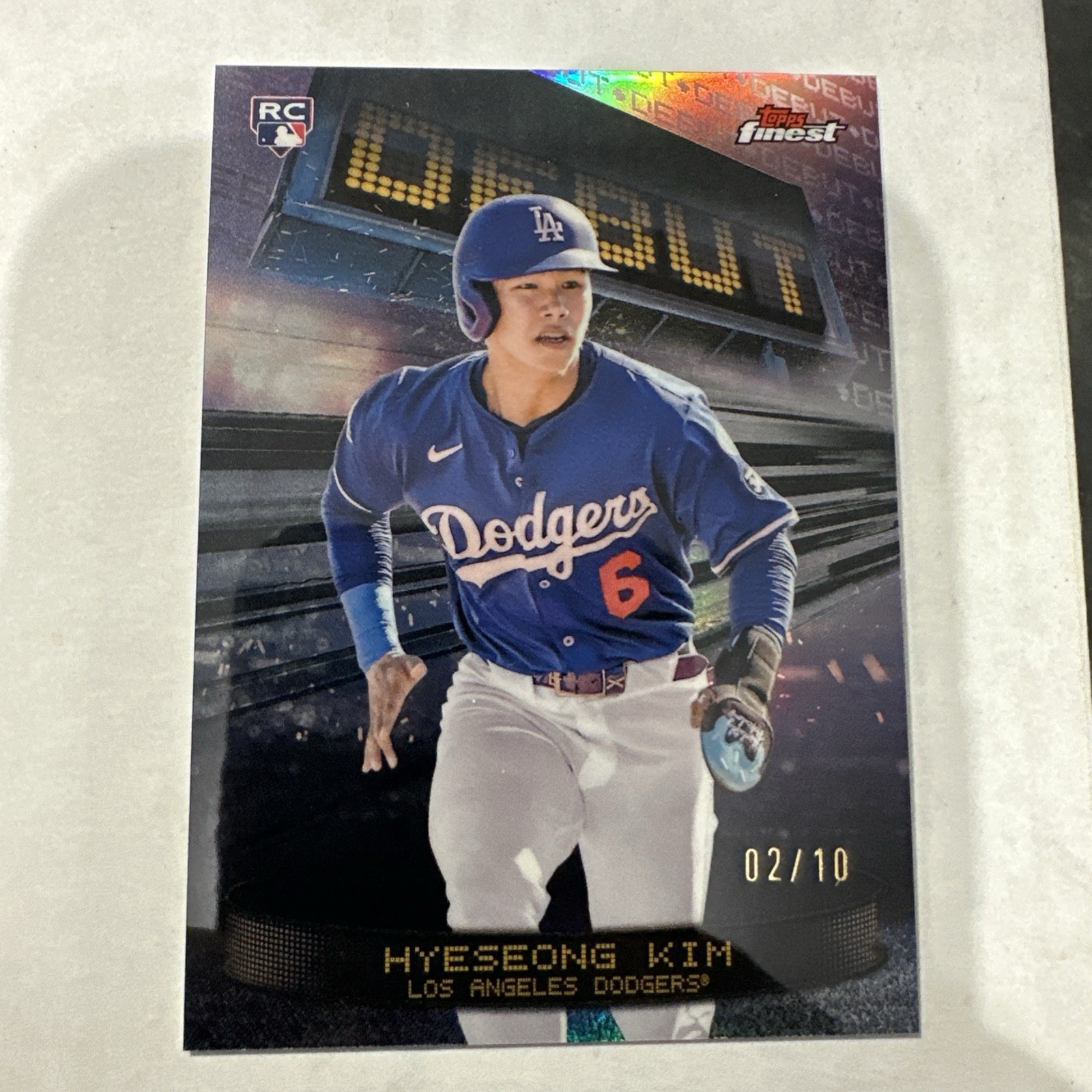 2025 Topps Finest Hyeseong Kim Debut Black 02/10 Rookie
