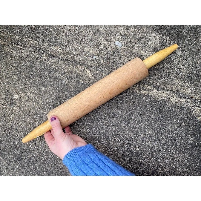 Vintage Style Hardwood Wooden Rolling Pin Natural Grain Tapered Handles