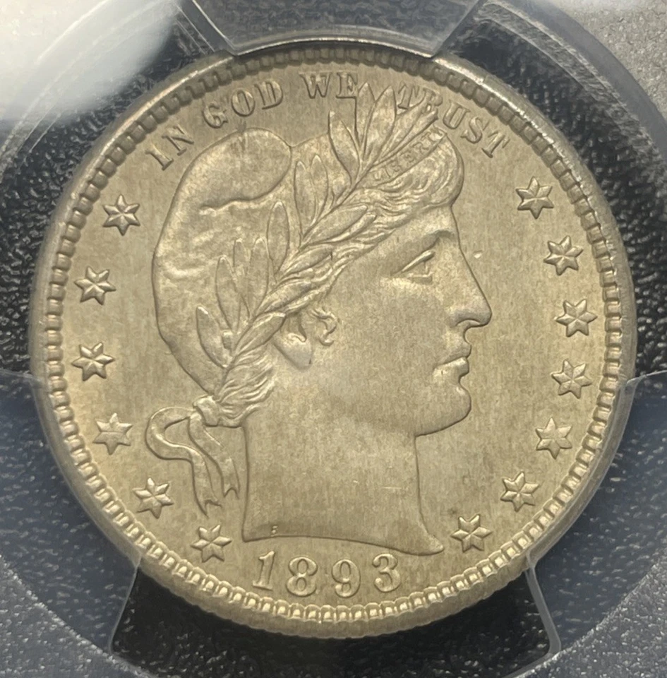 1893 O Barber Silver Quarter PCGS UNC Details Uncirculated Cleaned - Image 2 of 4