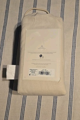 Target Casaluna Queen Linen Blend Flat Sheet, Natural Snowfall White NEW - Picture 2 of 2