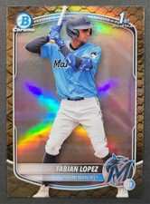 Fabian Lopez 2025 Bowman Chrome Prospects Reptilian Refractor Miami #BCP-19