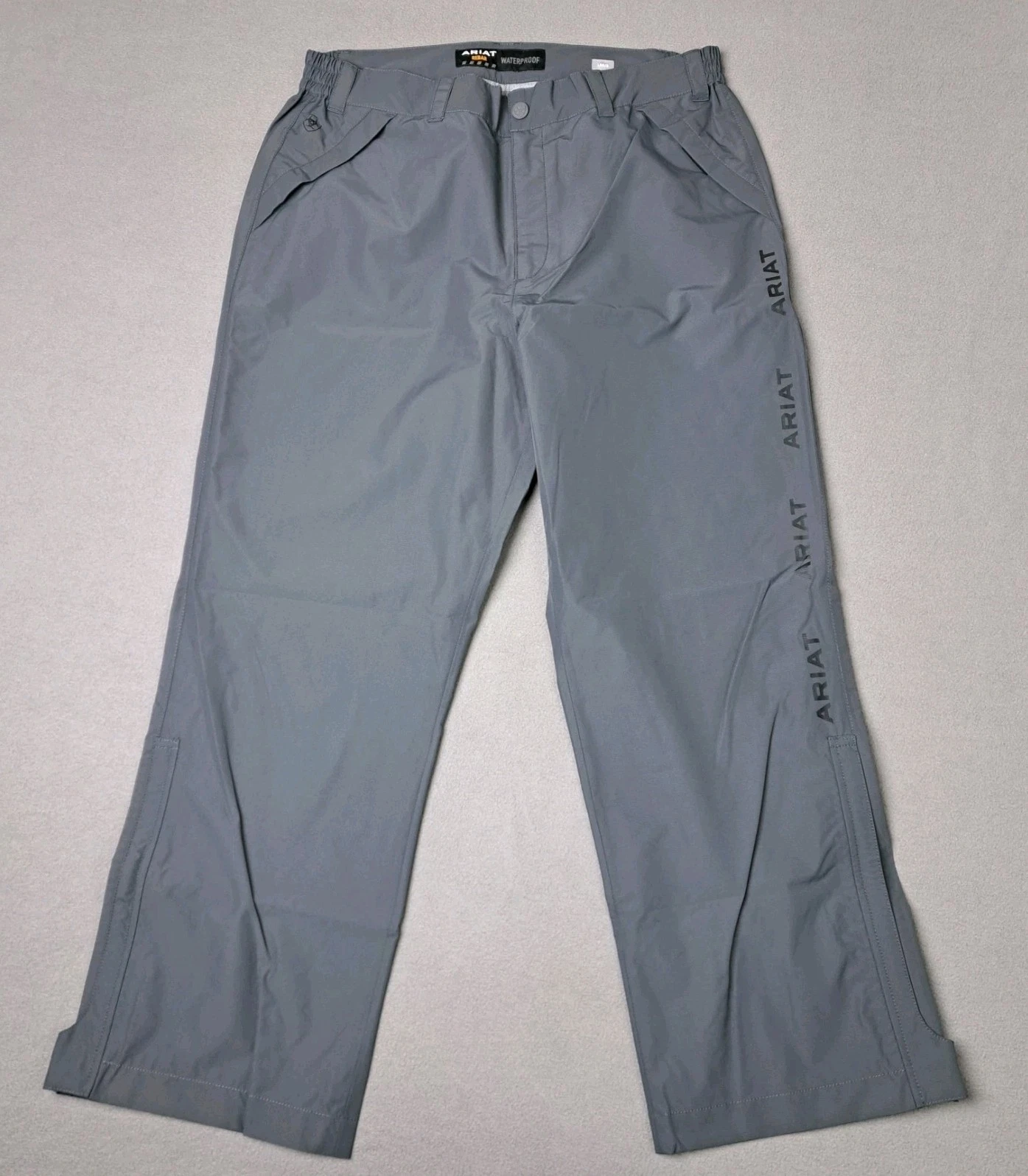 Ariat Rain Pants Mens 4XL Gray Rebar Stormshell Zip Cuff Waterproof Outdoors New