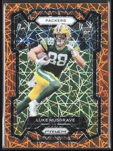 2023 Panini Prizm Luke Musgrave Orange Lazer Rookie #337 Packers