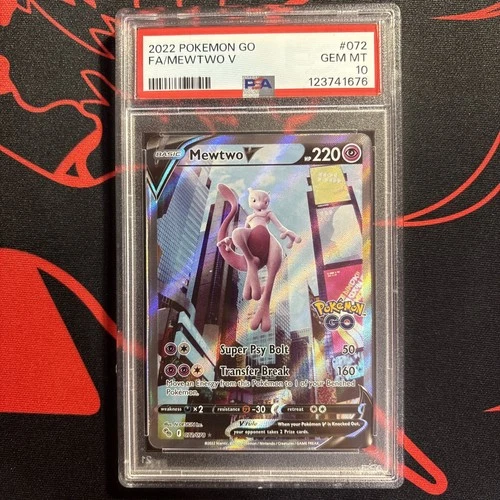 Mewtwo V (Alternate Full Art) 072/078 Pokémon GO Holo PSA 10