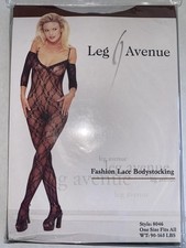 Leg Avenue Fashion Lace Bodystocking 90-165 lbs 8046 Purple Color 