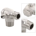  2pcs 3-Port Male Threaded Air Compressor Check Valve - 1/2" x 3/8" x 1/8" Male