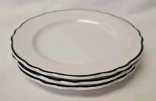 Homer Laughlin-Small Bread Dessert Hor’dourvre Plates -Black Rim 3 Vintage China