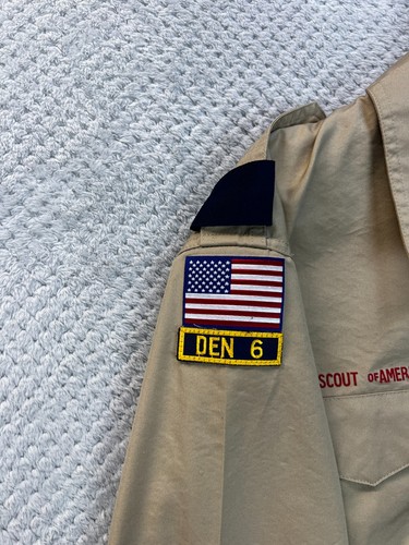 Boy Scouts of America BSA Men's Adult Shirt Large Tan Glued Patch Short Sleeve - Picture 6 of 15