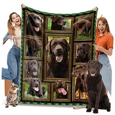 Blanket for Women Men Kids, Chocolate Lab Dog 50" x 60" Chocolate Labrador