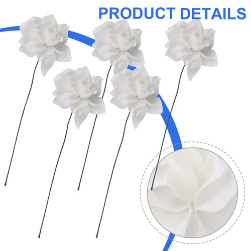 Lebendige künstliche Gardenie Blumen 5er Set für Indoor Blumengestecke - Bild 9 von 34