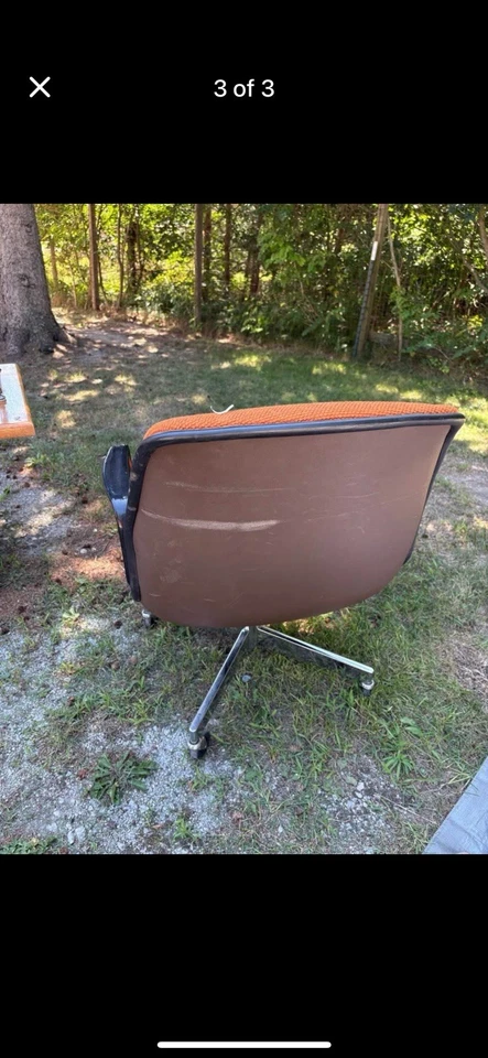 Silla de oficina estilo Pollock moderna de mediados de siglo de los años 70 de acero Foto 3 de 4