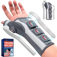 Carpal Tunnel Wrist Brace Night Support Thumb Spica Splint Left Hand for De Q...