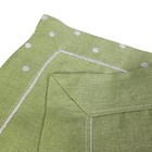 Green Placemats Set of 8 Polka Dot Border Machine Washable 12x17 Poliviscose New