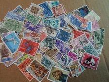 Collection lot 100 different large stamps of Italy