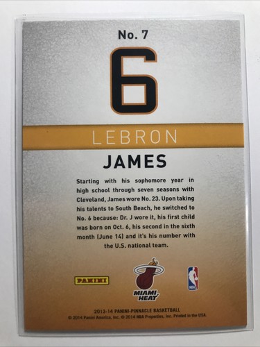 LeBron James 2013-14 Pinnacle #7BEHIND THE NUMBERS ARTIST’S PROOF SSP NICE!! - Picture 2 of 2