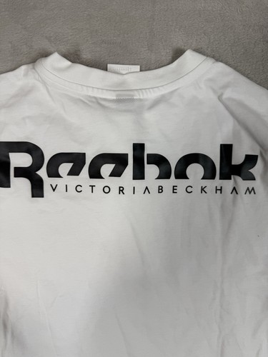 Reebok 2019 Victoria Beckham Damen Logo Tee weiß uni Shirt Größe Medium neu mit Etikett - Bild 3 von 13
