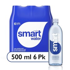 Smartwater vapor distilled premium water , 16.9 Fl Oz (pack of 6) 