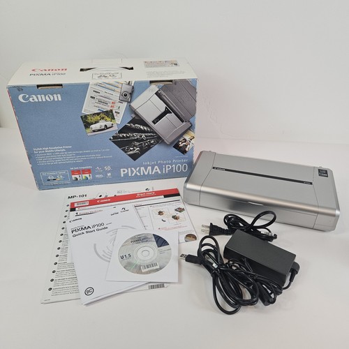 Canon Pixma iP100 Inkjet Photo Printer Wireless Portable - Picture 1 of 18