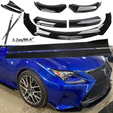 Front Bumper Lip Spoiler Side Skirts Rear Glossy Black For Lexus Rc-f Rc200 R