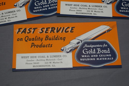 Menge 3 Vintage West Side Schnittholz Kohle & Schnittholz Gold Bond Gebäude Tintenlöscher - Bild 2 von 3