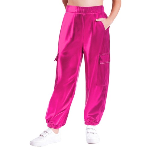 Unisex Kids Pants Shiny Dancewear Metallic Trousers Costumes Training Jazz Boys - Picture 34 of 127