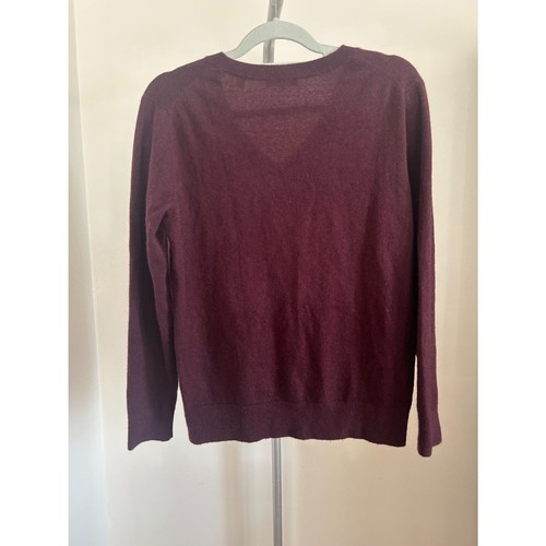 VINCE. Maglione pullover weekend scollo a V misto cashmere prugna vino S oversize - Foto 4 di 4